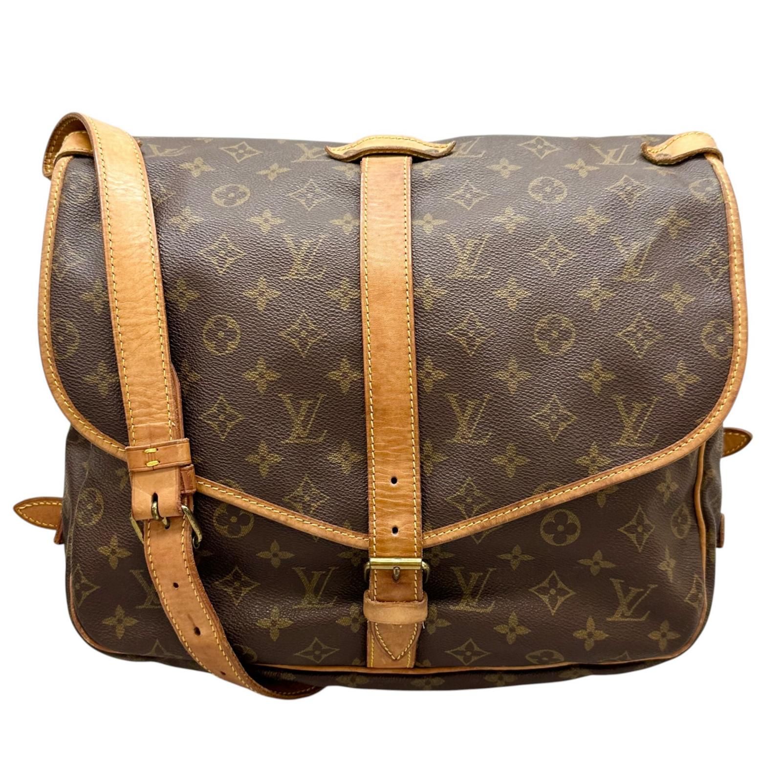 LOUIS VUITTON ソミュール35 モノグラム モノグラム レザー×PVC 