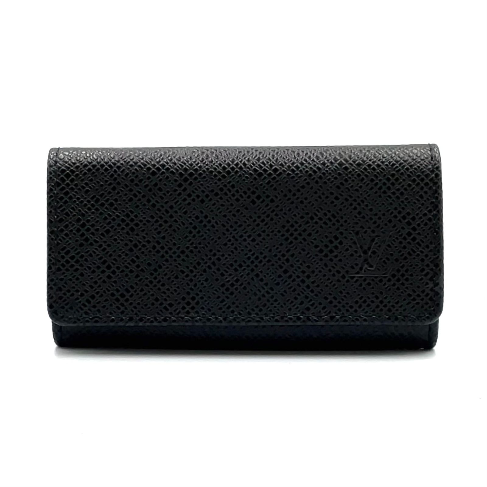LOUIS VUITTON ミュルティクレ4 タイガ タイガ アルドワーズ レザー ブラック 4連キーケース シルバー M30522