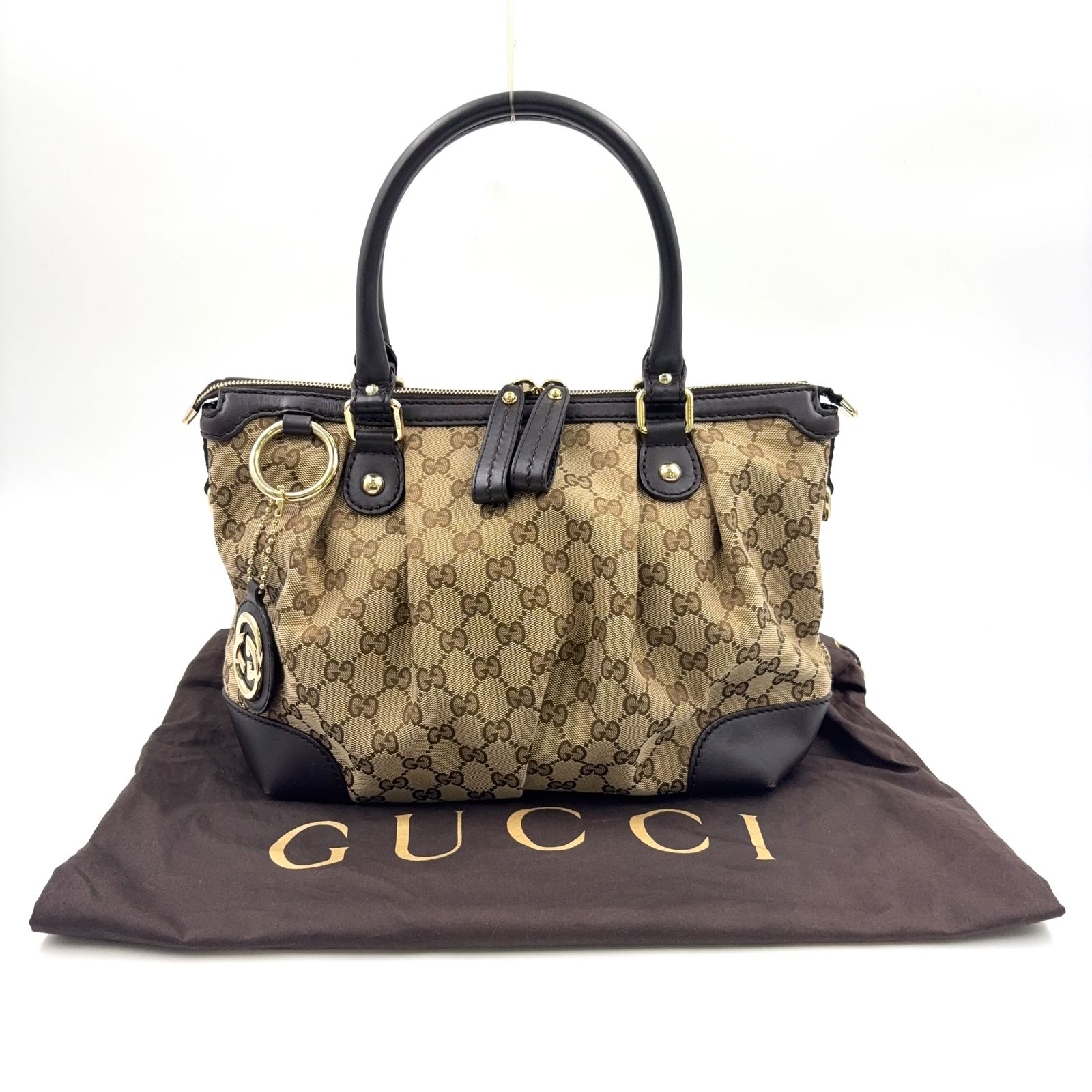 GUCCI スーキー GG グッチシマ ショルダーストラップ付属なし レザー 