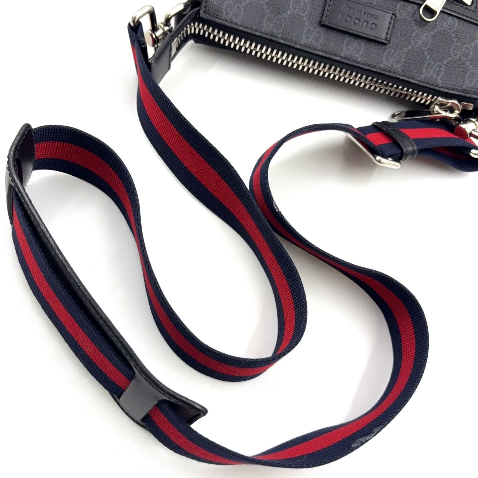GUCCI GGスプリーム スモール レザー×PVC ブラック×マルチカラー 