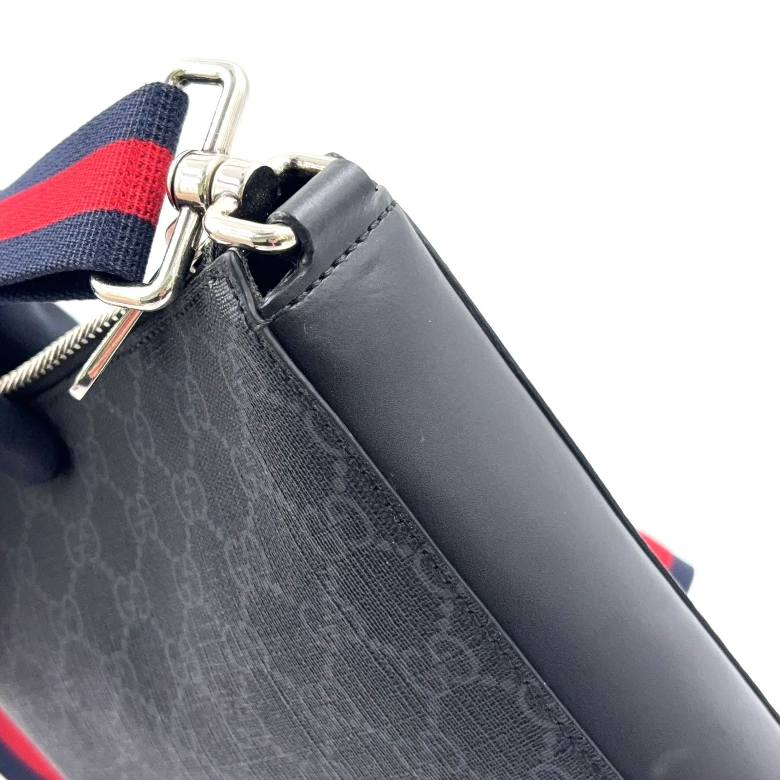 GUCCI GGスプリーム スモール レザー×PVC ブラック×マルチカラー 