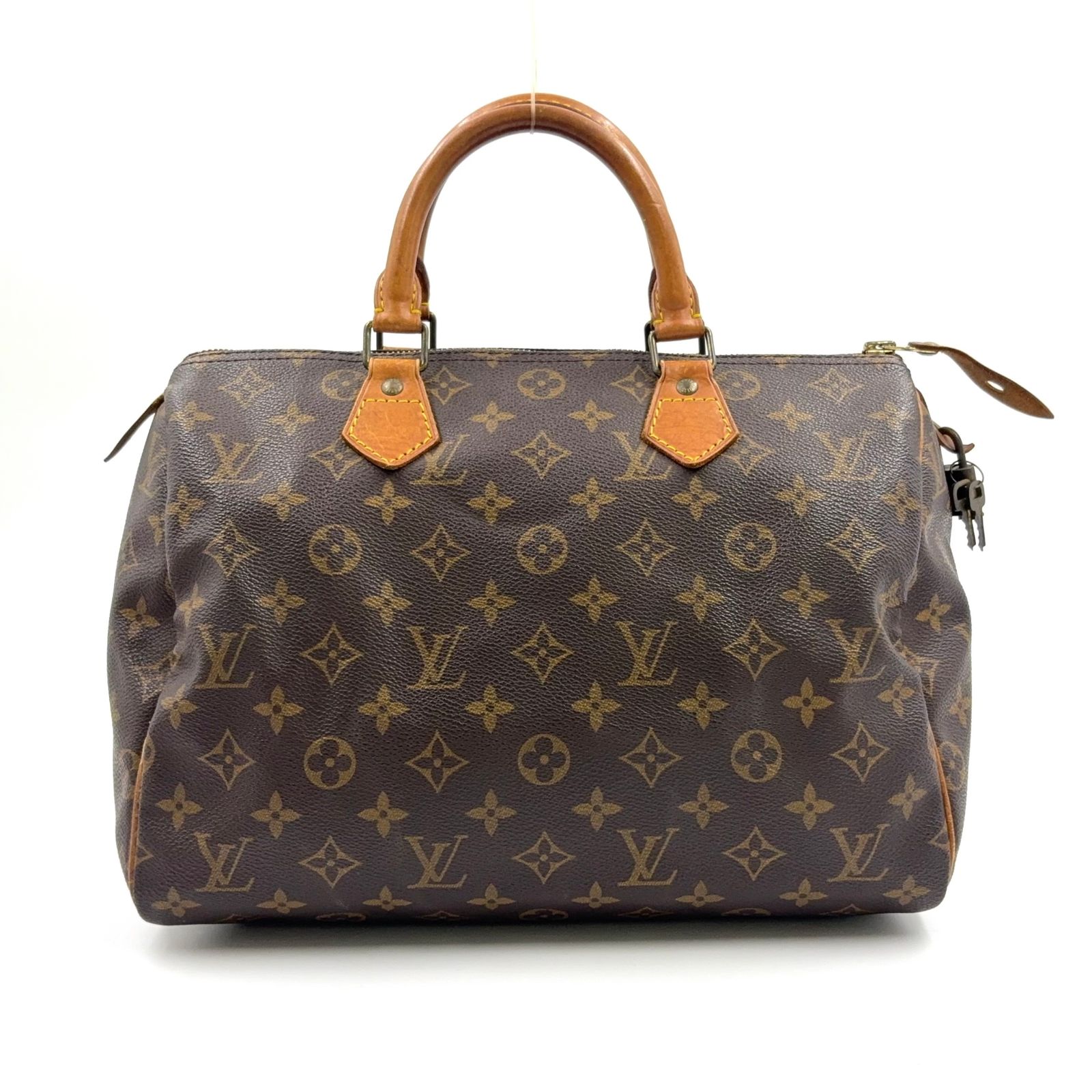 LOUIS VUITTON スピーディ30 モノグラム モノグラム レザー×PVC ブラウン×ライトブラウン ハンドバッグ ゴールド M41526