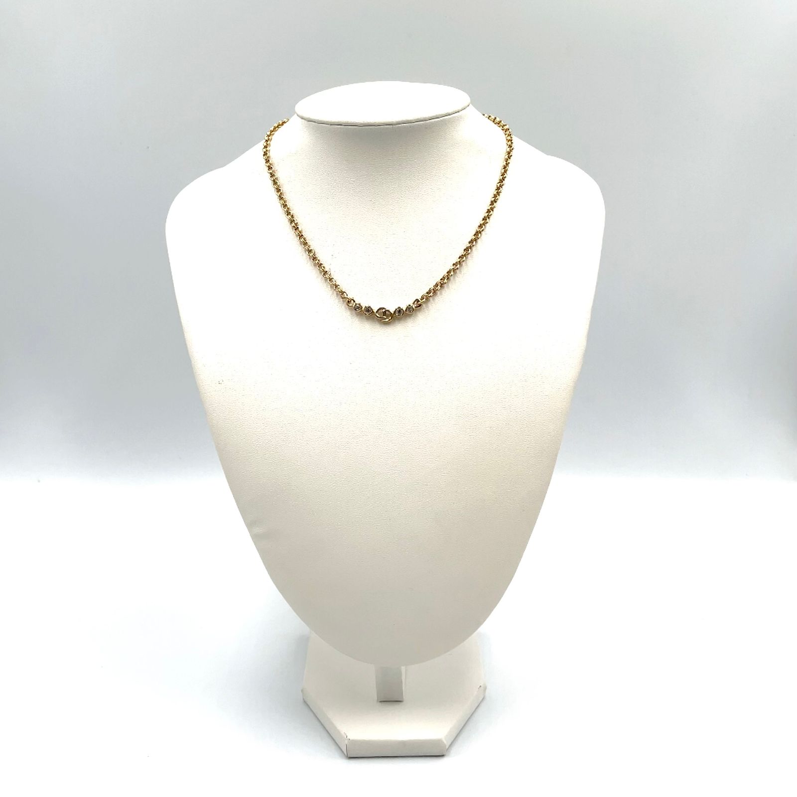 Christian Dior ゴールドカラー ネックレス ロゴ V 現状品 Christian 