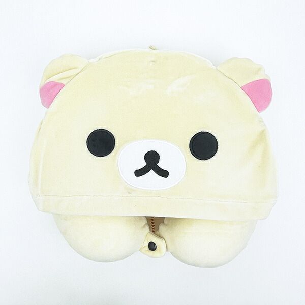 Rilakkuma Korilakkuma hooded memory foam pillow neck pillow travel