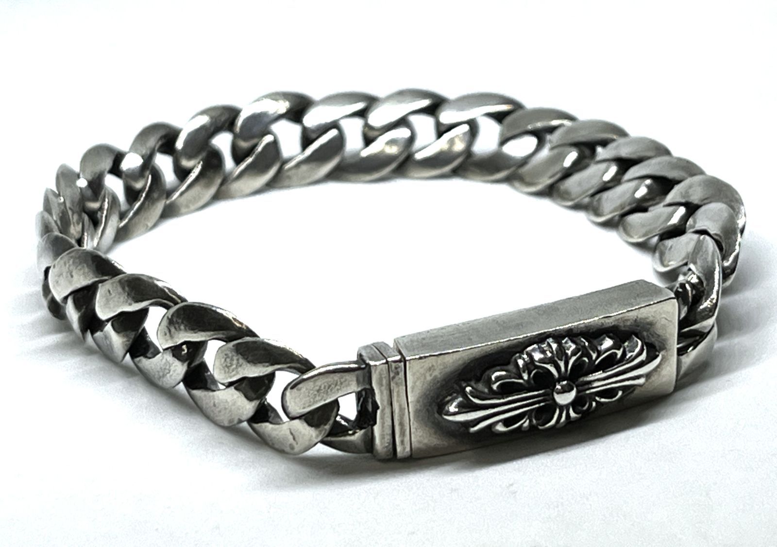 購入証明書付 CHROME HEARTS｜クロムハーツ ID BBY FLRL CRS ベイビーID フローラルクロス シルバーブレスレット 21LINK