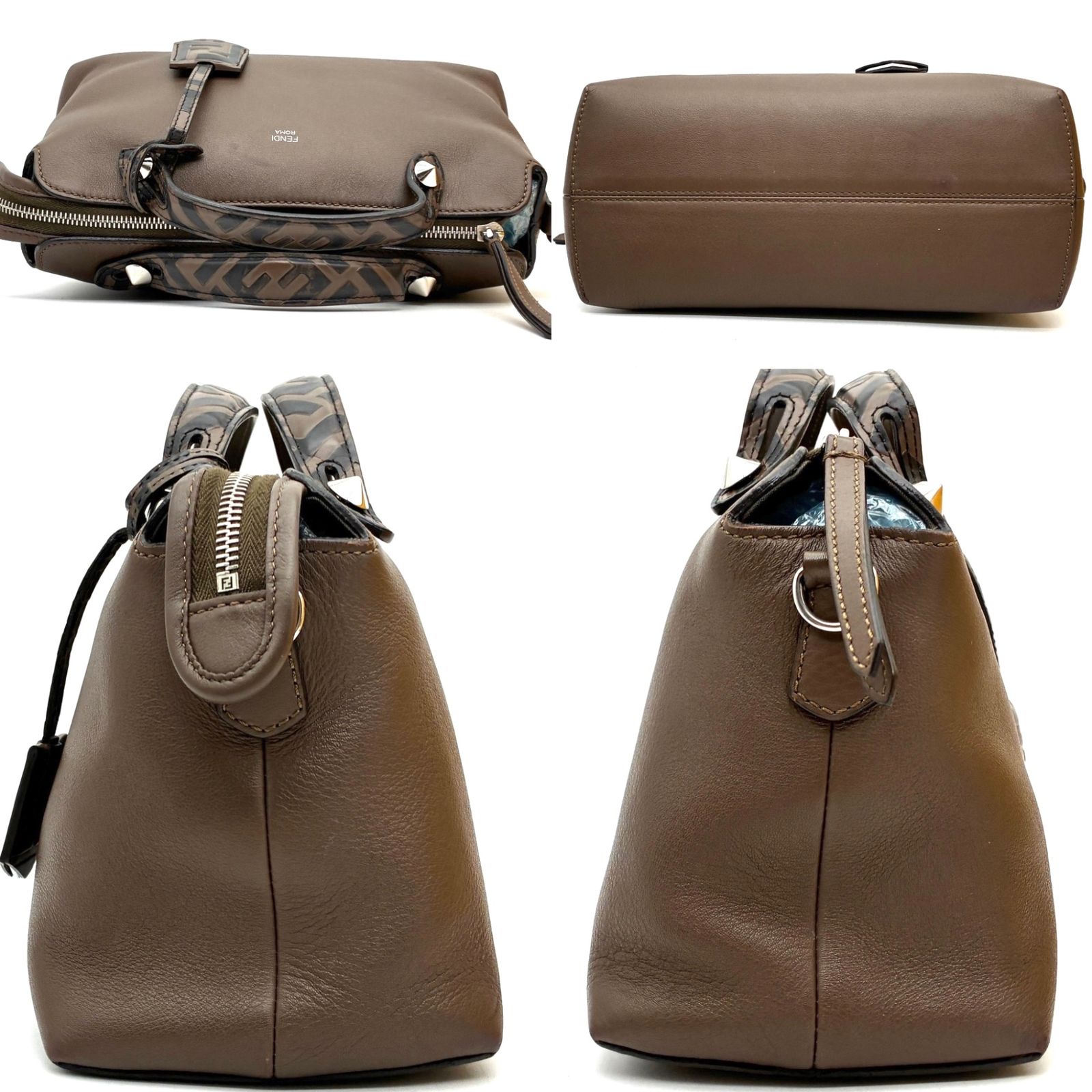 美品 フェンディ FENDI バイザウェイ ミディアム ズッカ ショルダー 
