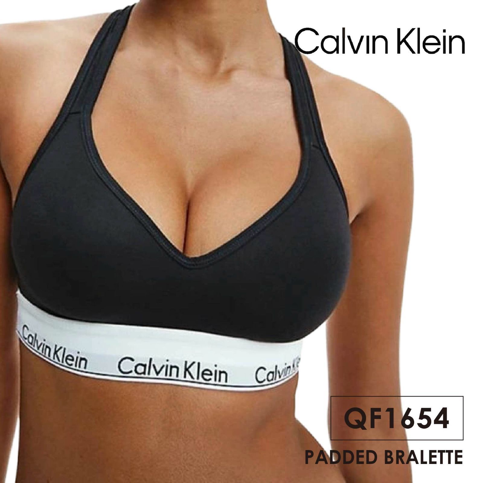★新品未使用★Calvin Klien パッド入り ブラジャー QF1654 ブラック PADDED BRALETTE