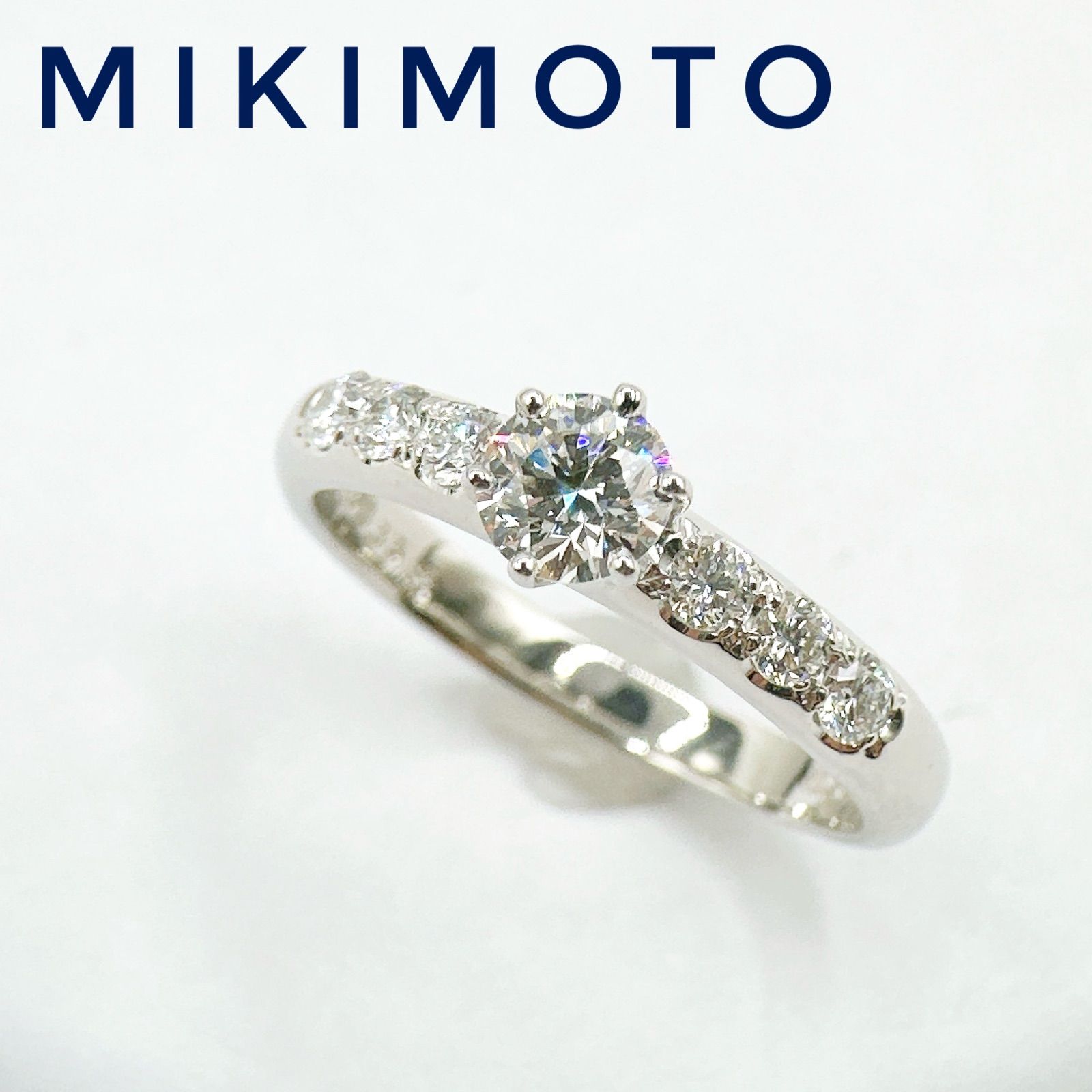 美品?MIKIMOTO ダイヤモンド 0.35ct 0.21ct プラチナ リング 約10.5号 Y