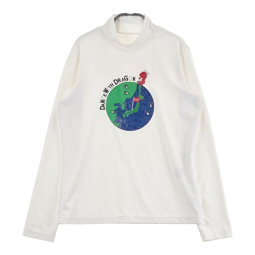 サイズ：2 DANCE WITH DRAGON ダンスウィズドラゴン ハイネック長袖Tシャツ チビドラ ホワイト系 [240101686749] ゴルフウェア レディース ストスト