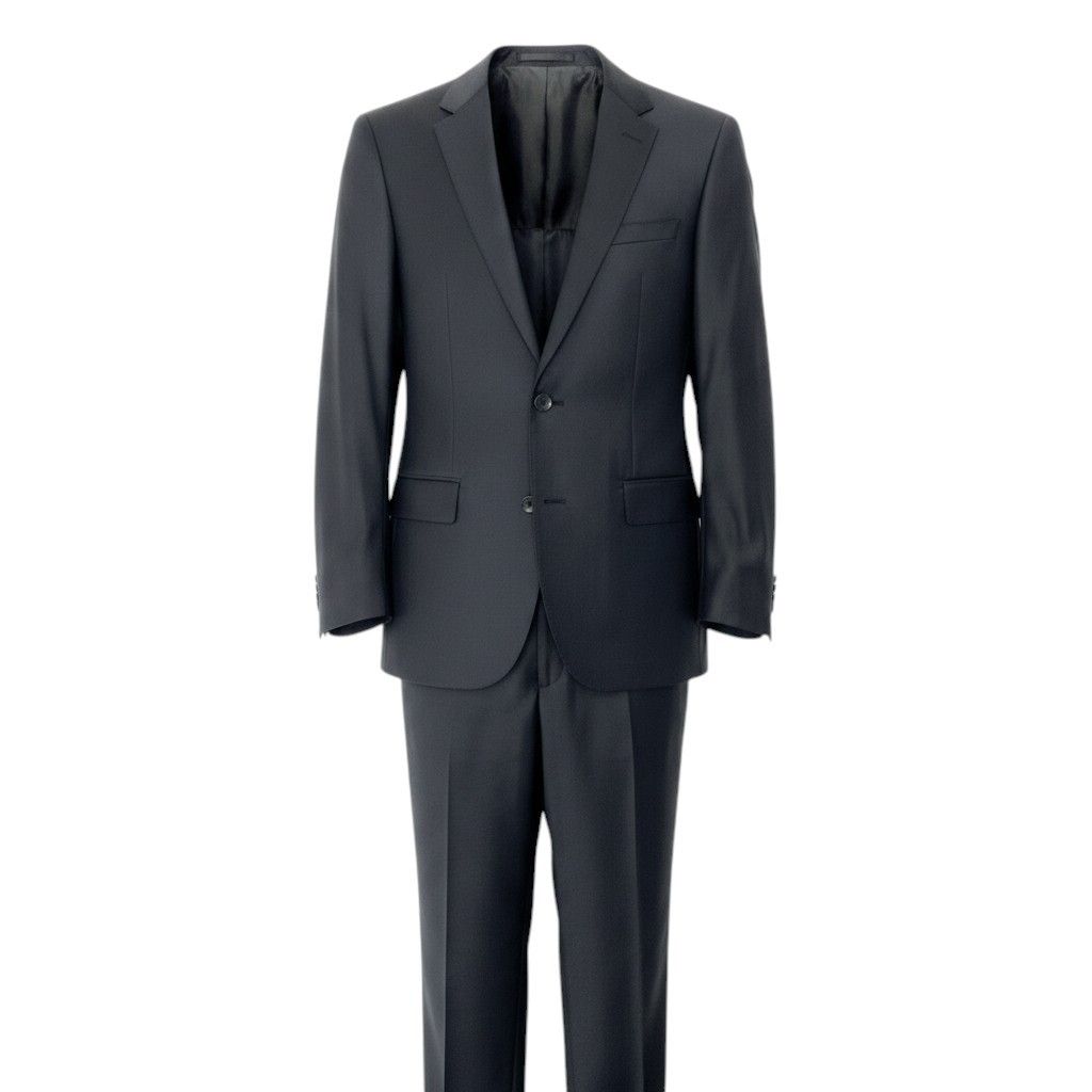 80e13 HUGO BOSS ヒューゴボス スーツセットアップ テーラードジャケット スラックス 46サイズ ブラック メンズ 男性用u02t