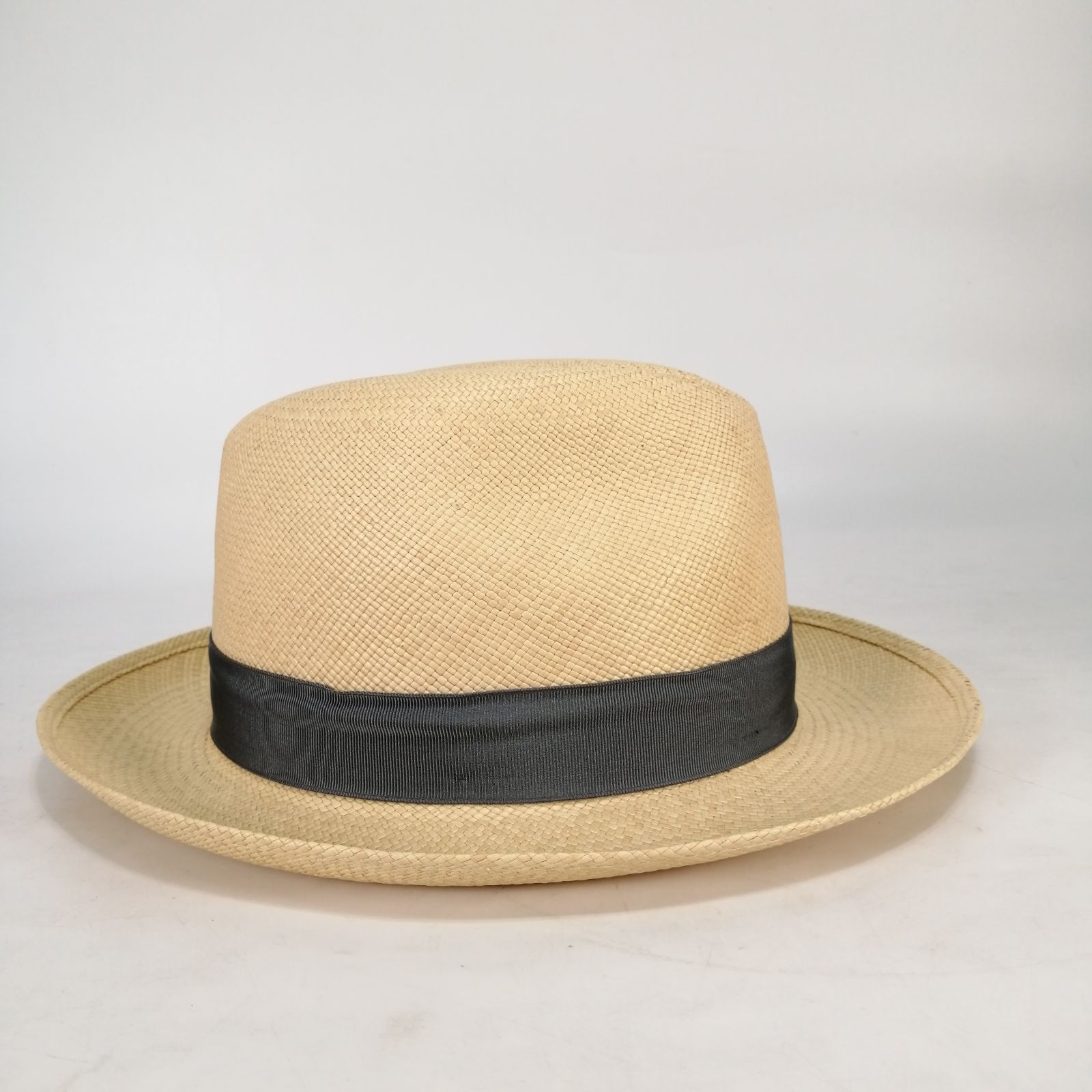 美品 Borsalino ボルサリーノ パナマハット 57 イタリア製 ストロー 