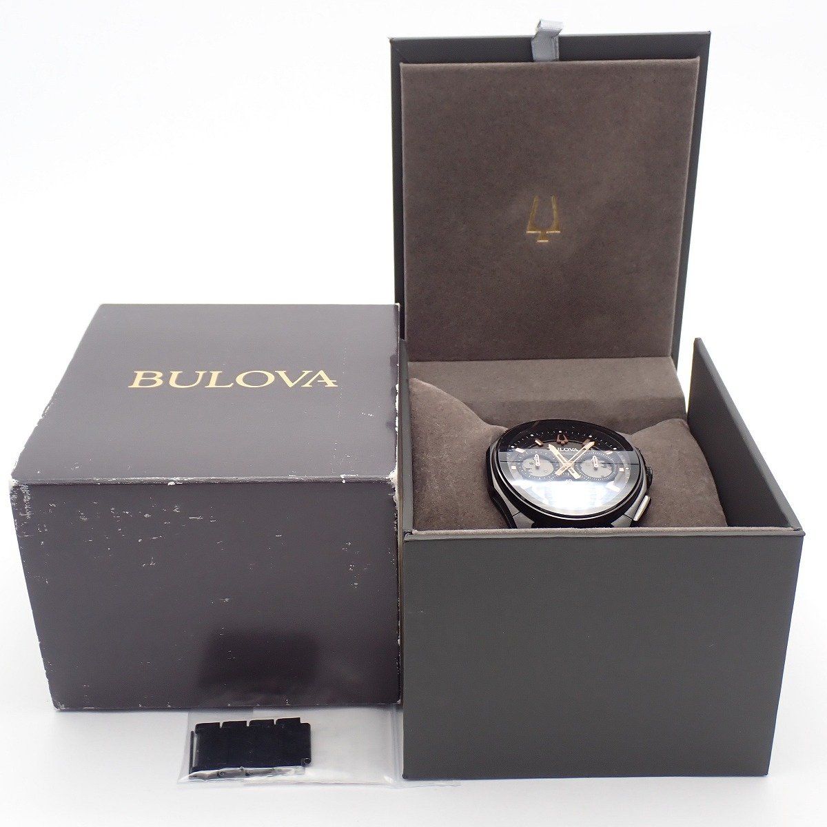 BULOVA ブローバ/クオーツ/メンズ腕時計/純正ベルト/文字盤 ブラック 