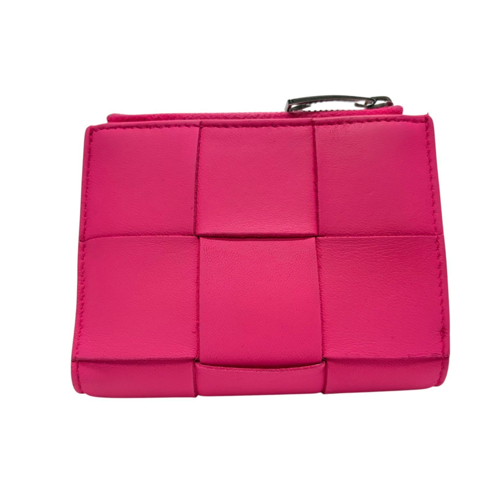 4402 BOTTEGA VENETA ボッテガヴェネタ 折り財布 コンパクトウォレット カセット マキシイントレチャート ピンク レザー