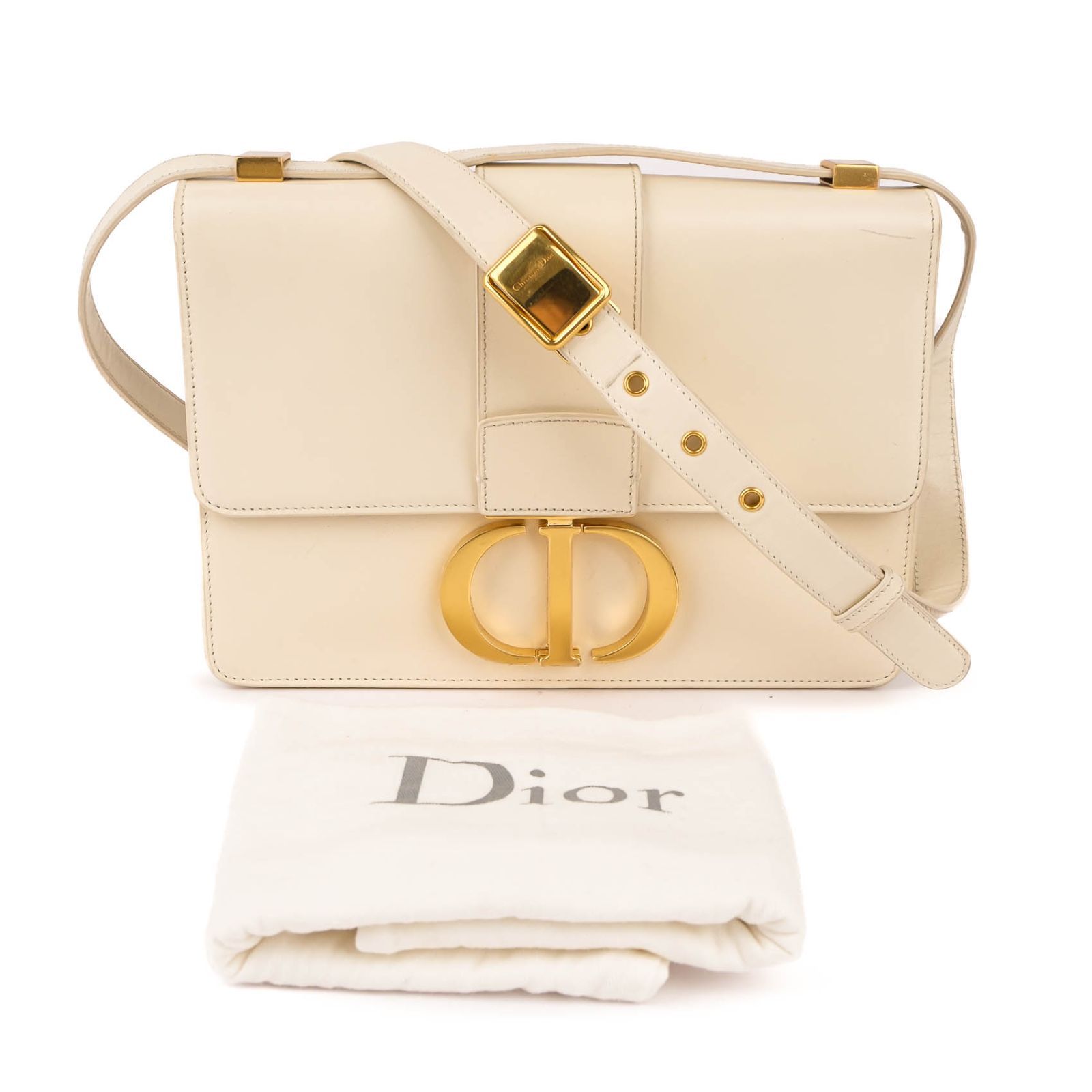 良品】Dior 30モンテーニュ ショルダーバッグ CDロゴ オフホワイト 