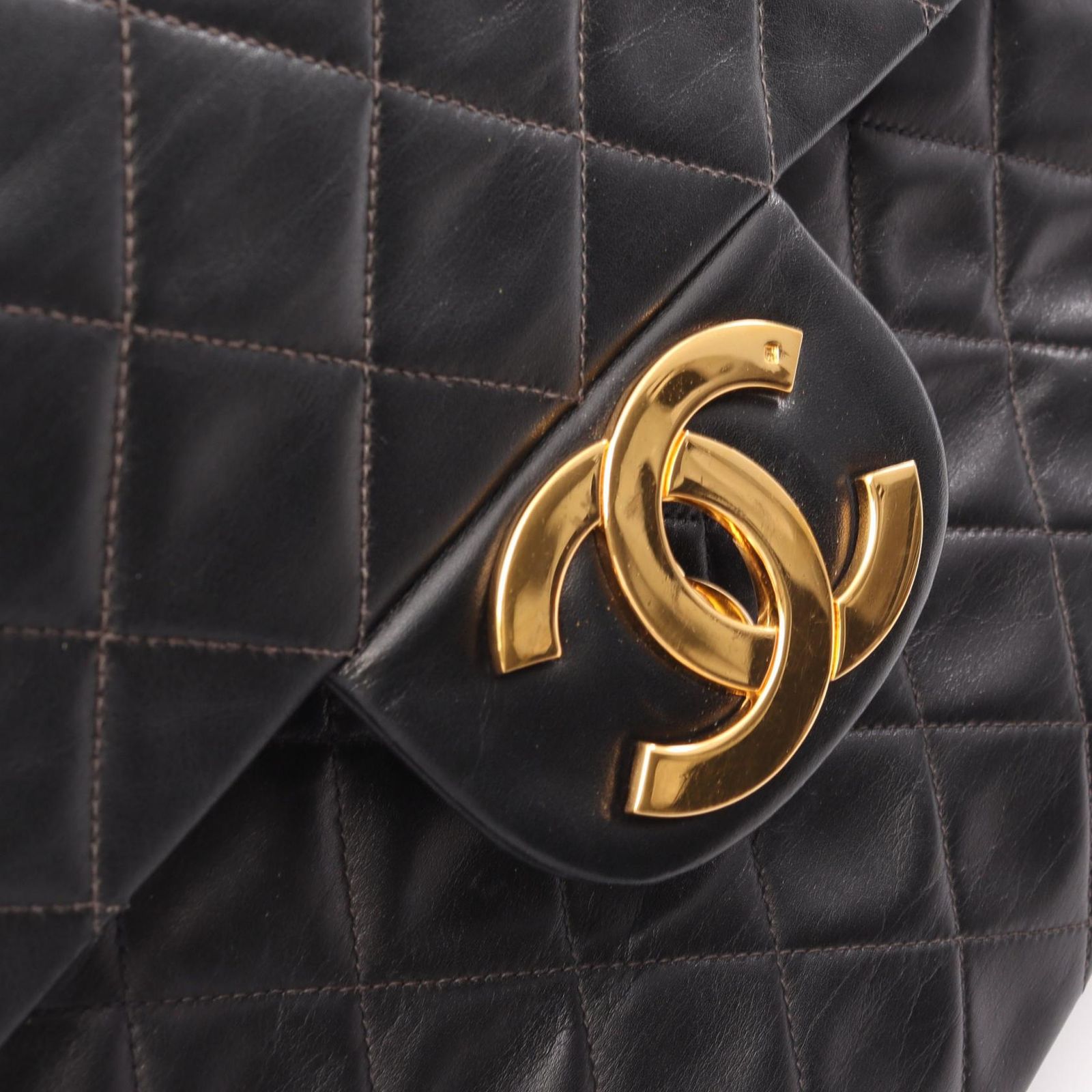 シャネル CHANEL ショルダーバッグ デカマトラッセ34 ブラック