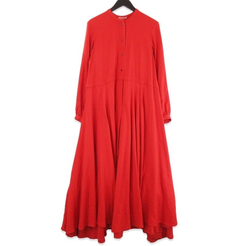 kaval カヴァル ロングシャツ ワンピース W223-0909 シルク Long shirt onepiece シルク ウィメンズ レディース レッド Free 71015659