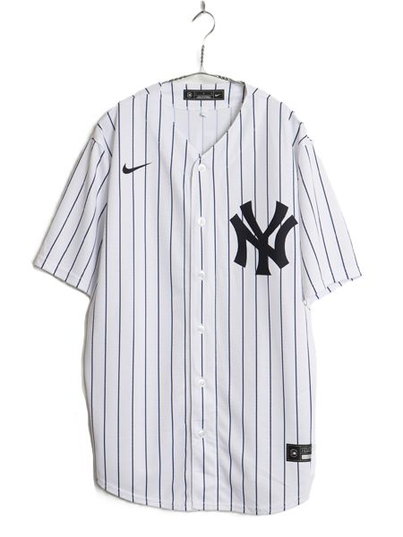 ヤンキース ベースボール シャツ メンズ L / MLB オフィシャル ナイキ スウッシュ 大リーグ ユニフォーム ゲームシャツ 半袖シャツ 重ね着