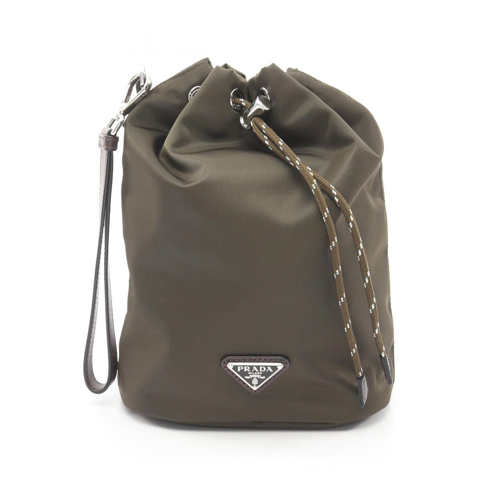 プラダ PRADA ポーチ TESSUTO TECH 巾着 2NE0672HE1F0334 カーキ ナイロン ポーチ レディース 新品