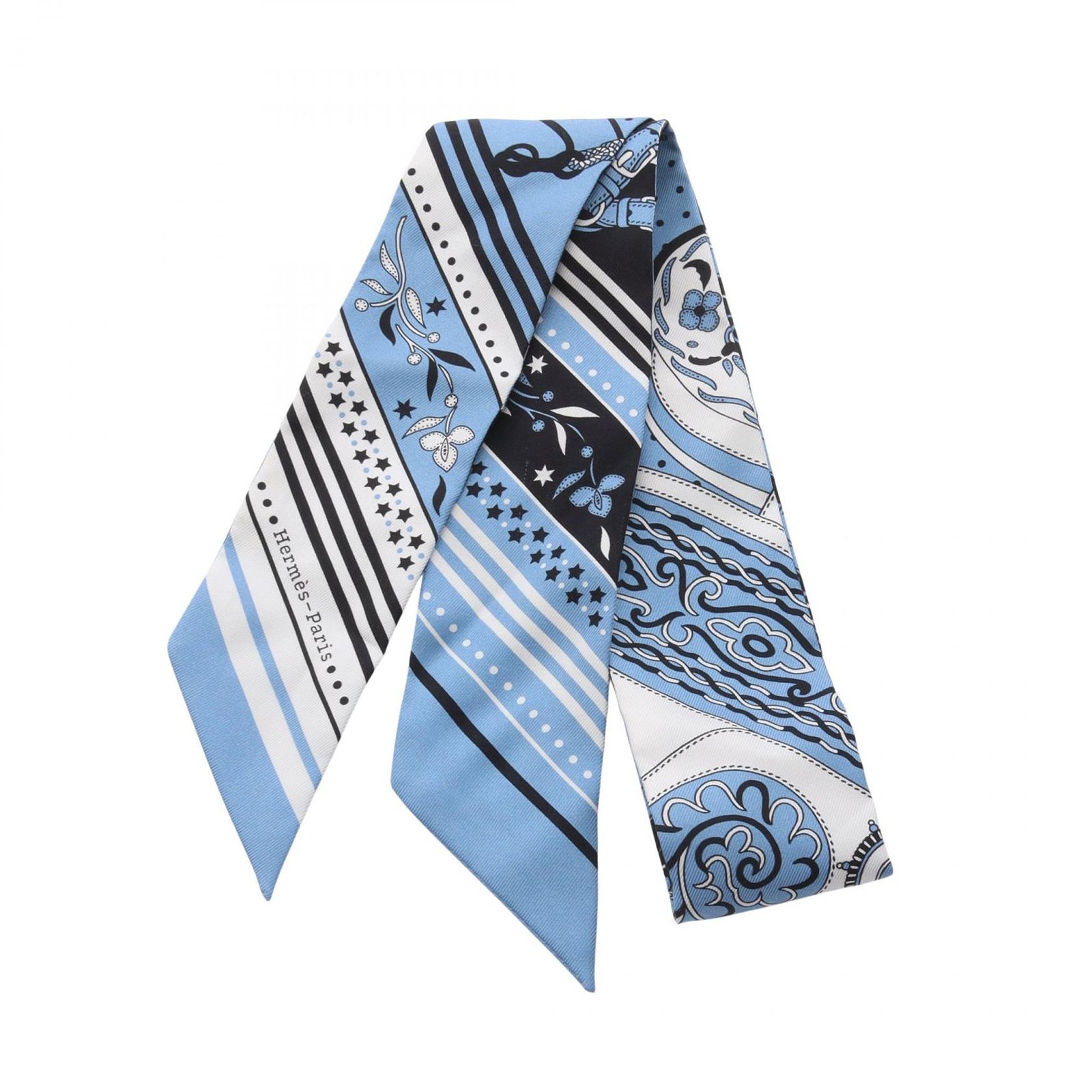 エルメス HERMES スカーフ ツイリー Festival des Amazones Bandana リボン シルク ツイリー レディース Used A