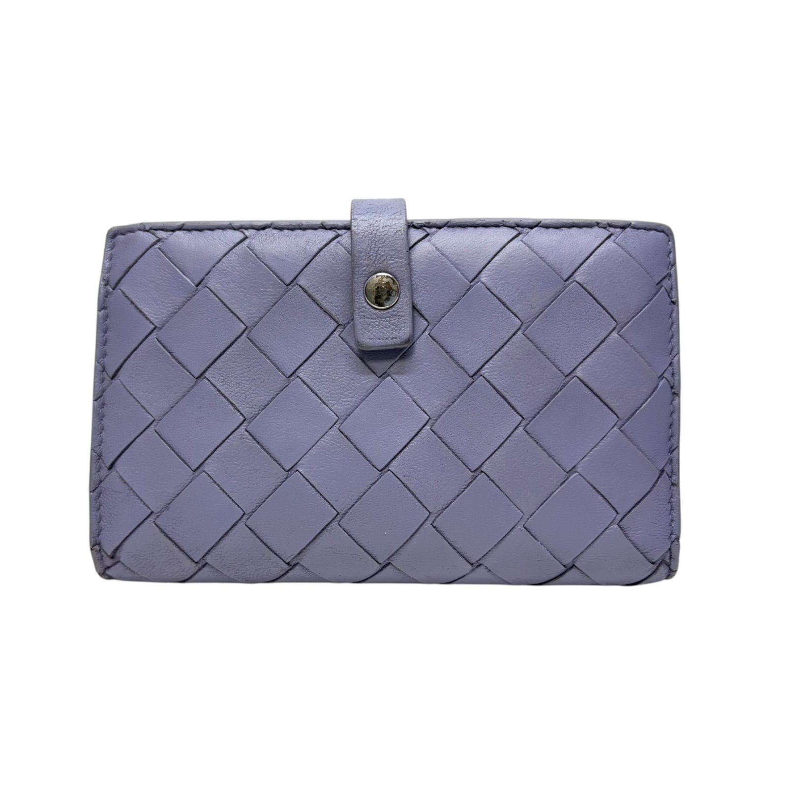 4171 BOTTEGA VENETA ボッテガヴェネタ 折り財布 マキシイントレチャート パープル コンパクトウォレット