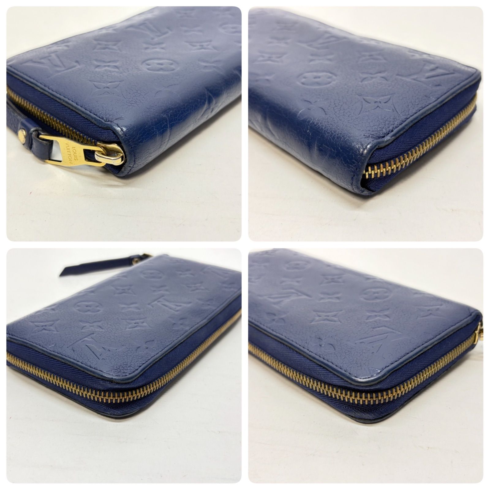 4192 LOUIS VUITTON ルイヴィトン 長財布 モノグラム アンプラント ブルー系 ラウンドファスナー