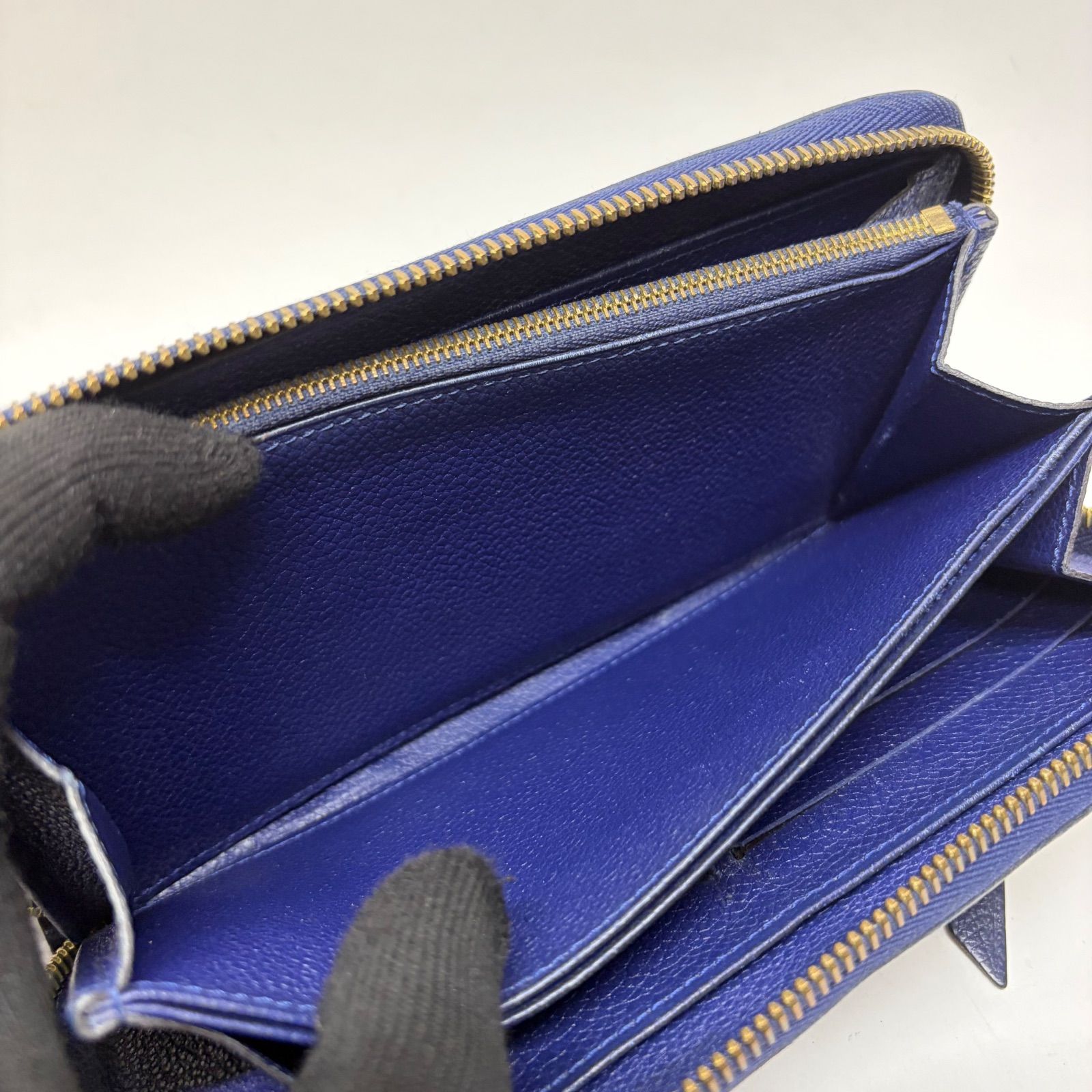 4192 LOUIS VUITTON ルイヴィトン 長財布 モノグラム アンプラント ブルー系 ラウンドファスナー