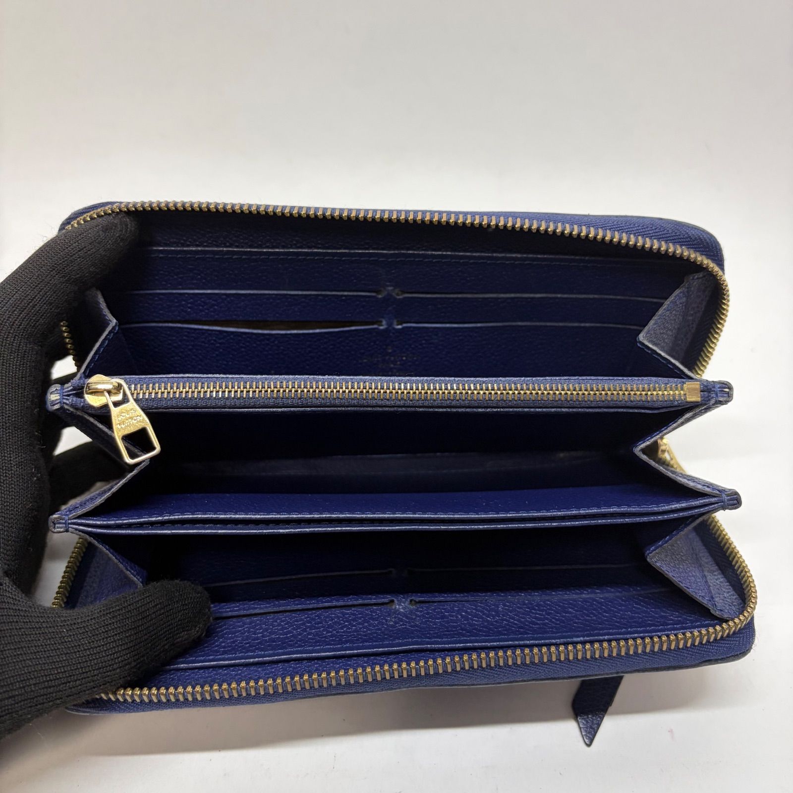 4192 LOUIS VUITTON ルイヴィトン 長財布 モノグラム アンプラント ブルー系 ラウンドファスナー