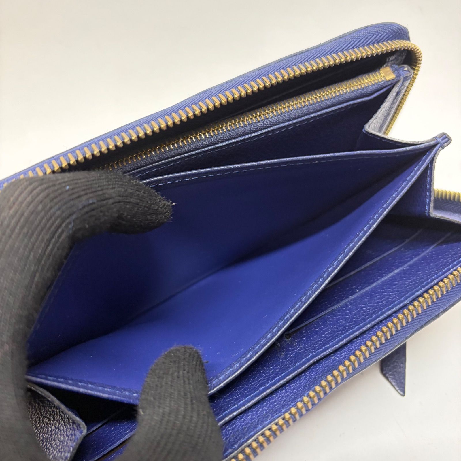 4192 LOUIS VUITTON ルイヴィトン 長財布 モノグラム アンプラント ブルー系 ラウンドファスナー