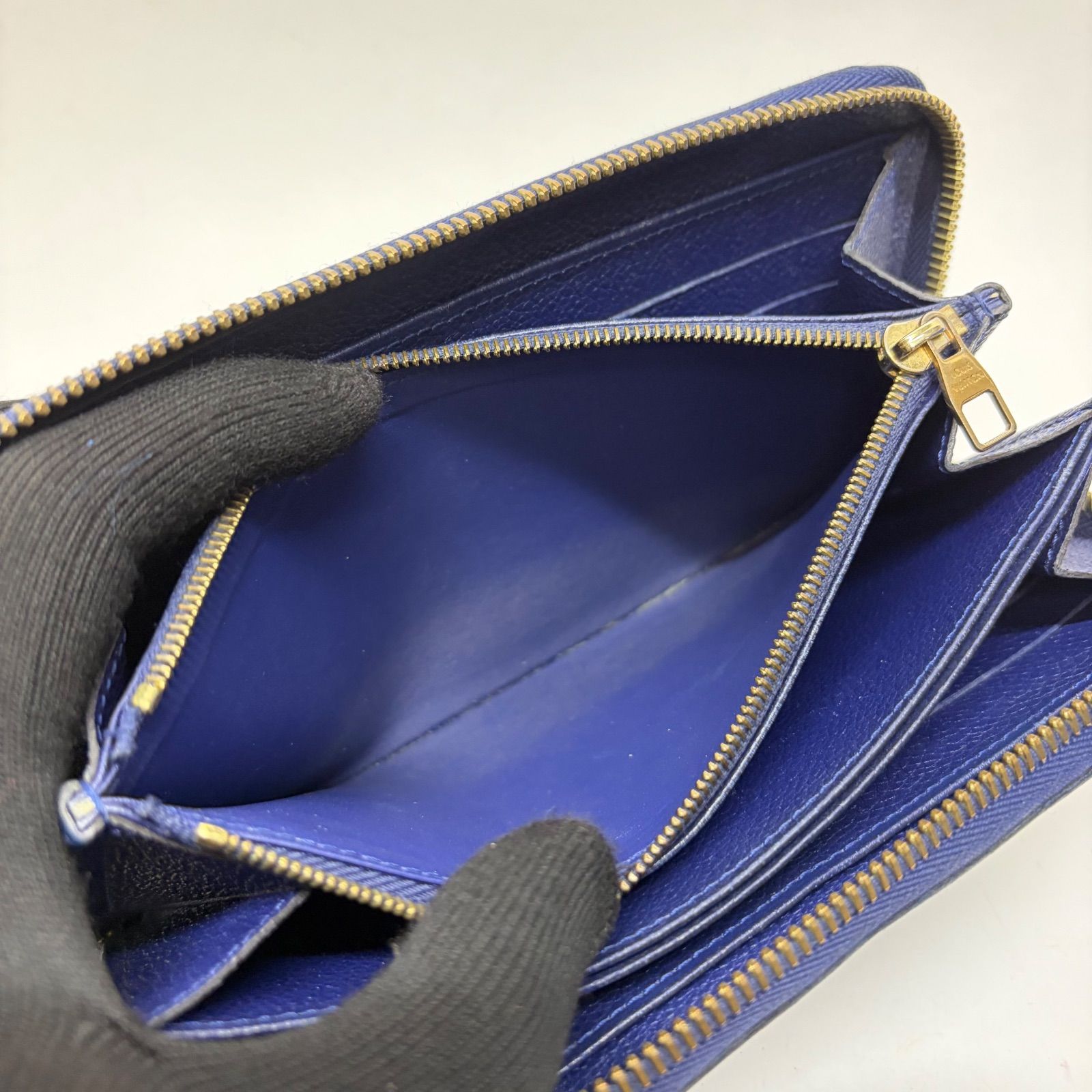 4192 LOUIS VUITTON ルイヴィトン 長財布 モノグラム アンプラント ブルー系 ラウンドファスナー