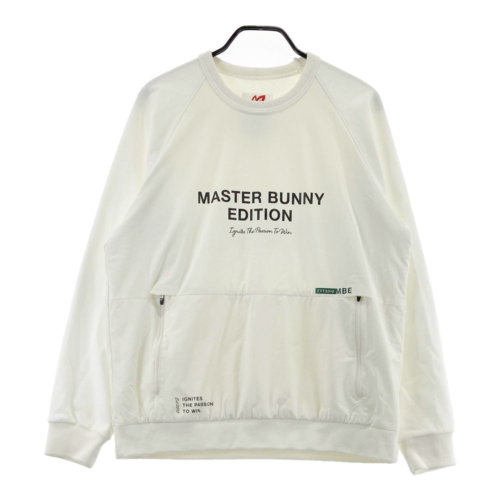 サイズ：5 MASTER BUNNY EDITION マスターバニーエディション 2024年モデル 裏起毛 切替 長袖トレーナー ホワイト系 [240101685057] ゴルフウェア メンズ ストスト