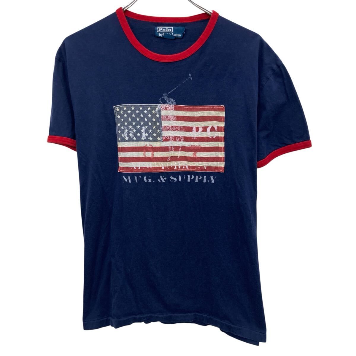 H*様 90s POLO RALPH LAUREN ロゴTシャツ 2枚セット売り 90s Polo by Ralph Lauren 半袖 プリントTシャツ S ネイビー レッド