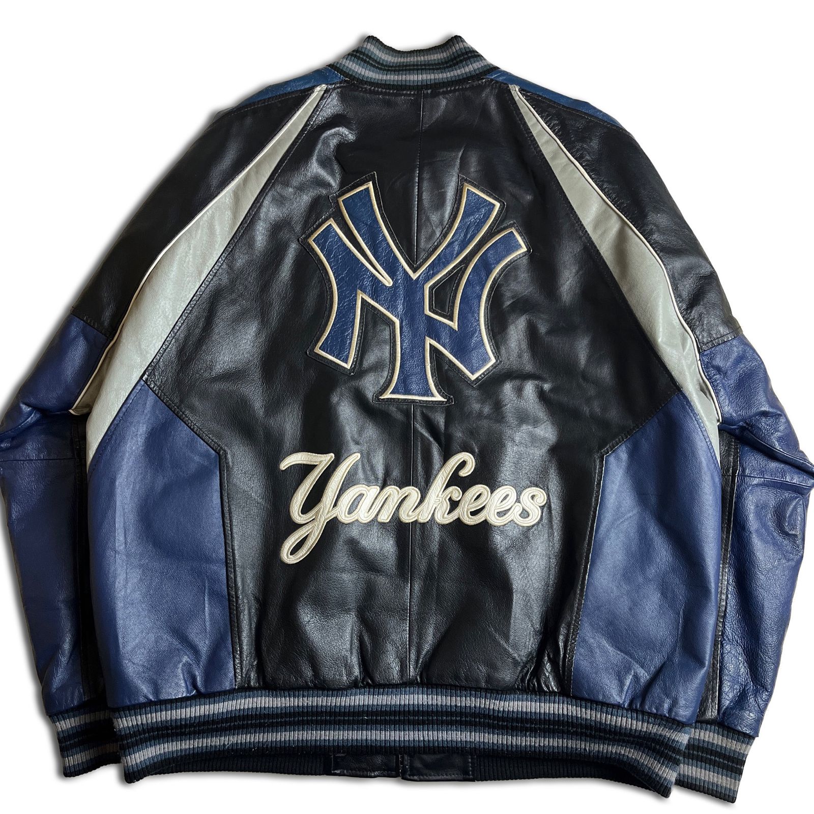 【90s】NEW YORK YANKEES レザージャケット XL ヴィンテージ ニューヨークヤンキース 2000000024738