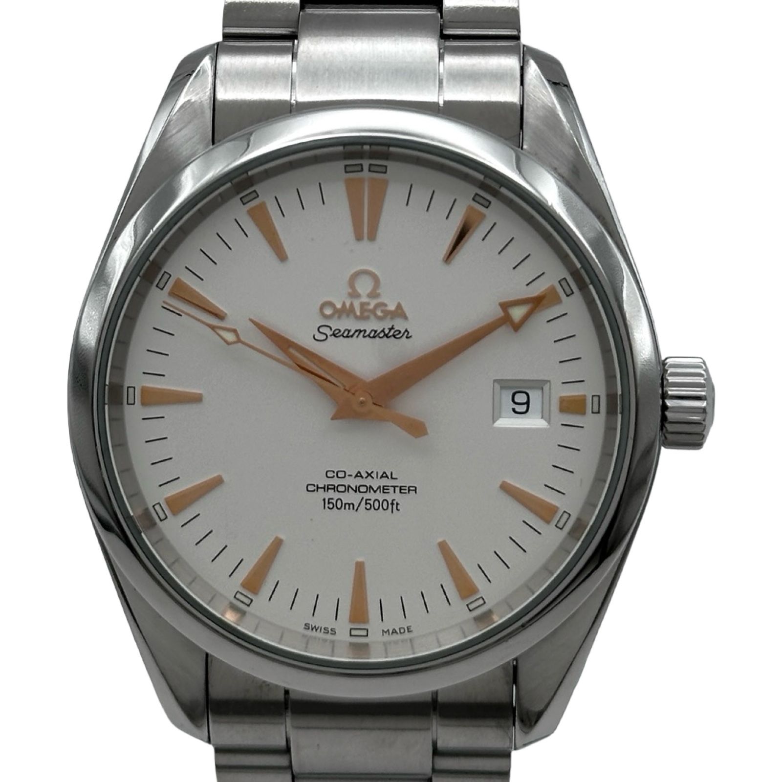 オメガ OMEGA シーマスター アクアテラ コーアクシャル クロノメーター 2503.34 ホワイト ステンレススチール 自動巻き メンズ 腕時計