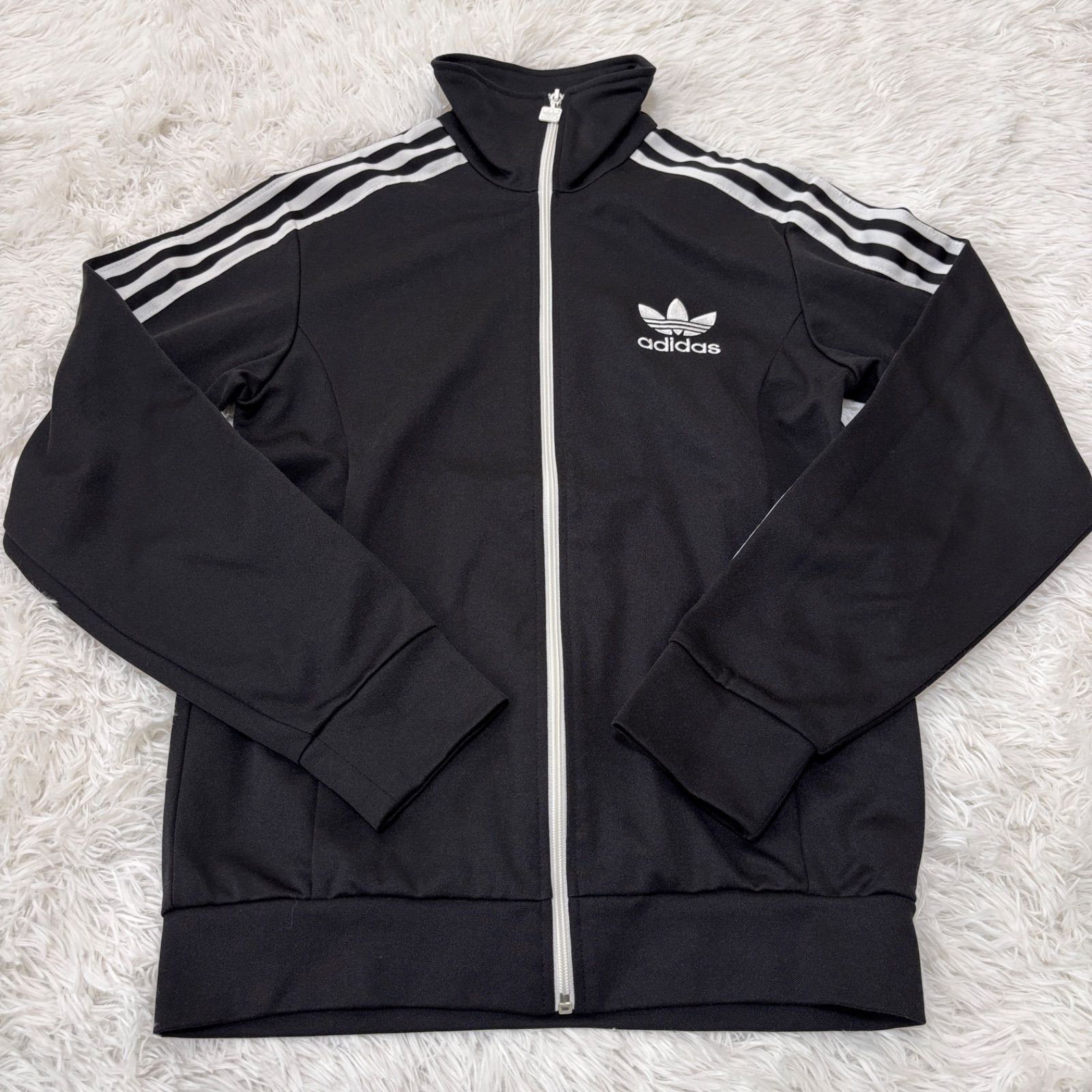 古着 adidas アディダス トラックジャケット スリーストライプス ブラック 261-1131