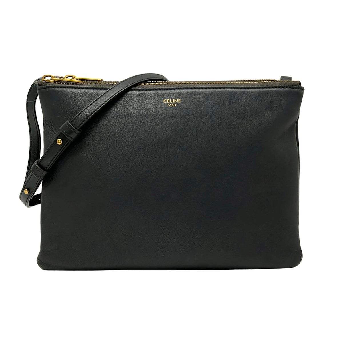 CELINE(セリーヌ) ショルダーバッグ トリオラージ グレー レザー 