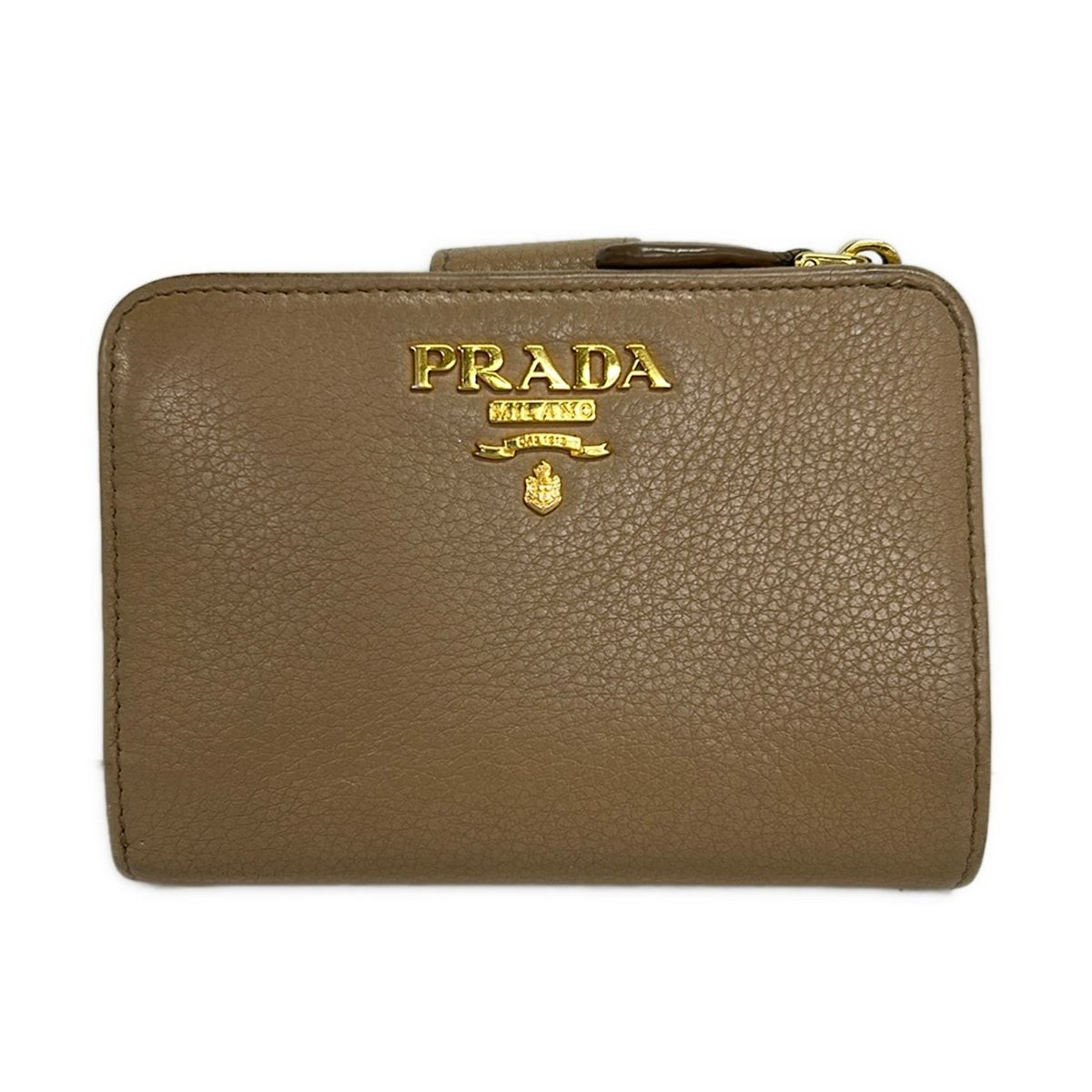 PRADA(プラダ) 2つ折り財布 - ベージュ レザー