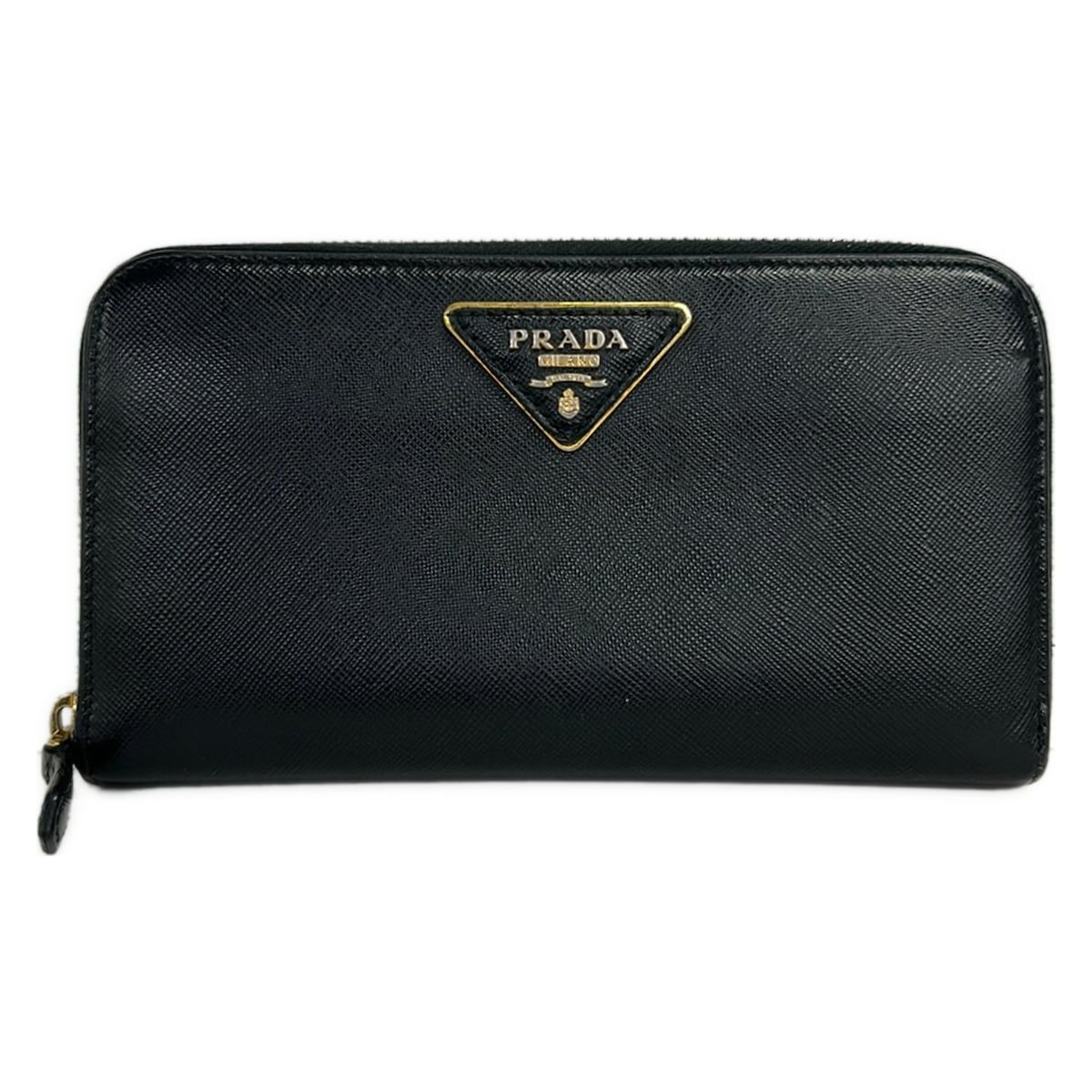 PRADA(プラダ) 長財布 - 黒 ラウンドファスナー レザー