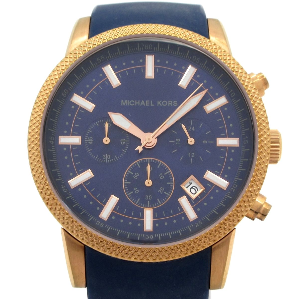 MICHAEL KORS(マイケルコース) 腕時計 - MK-8410 ボーイズ SS/クロノグラフ ネイビー