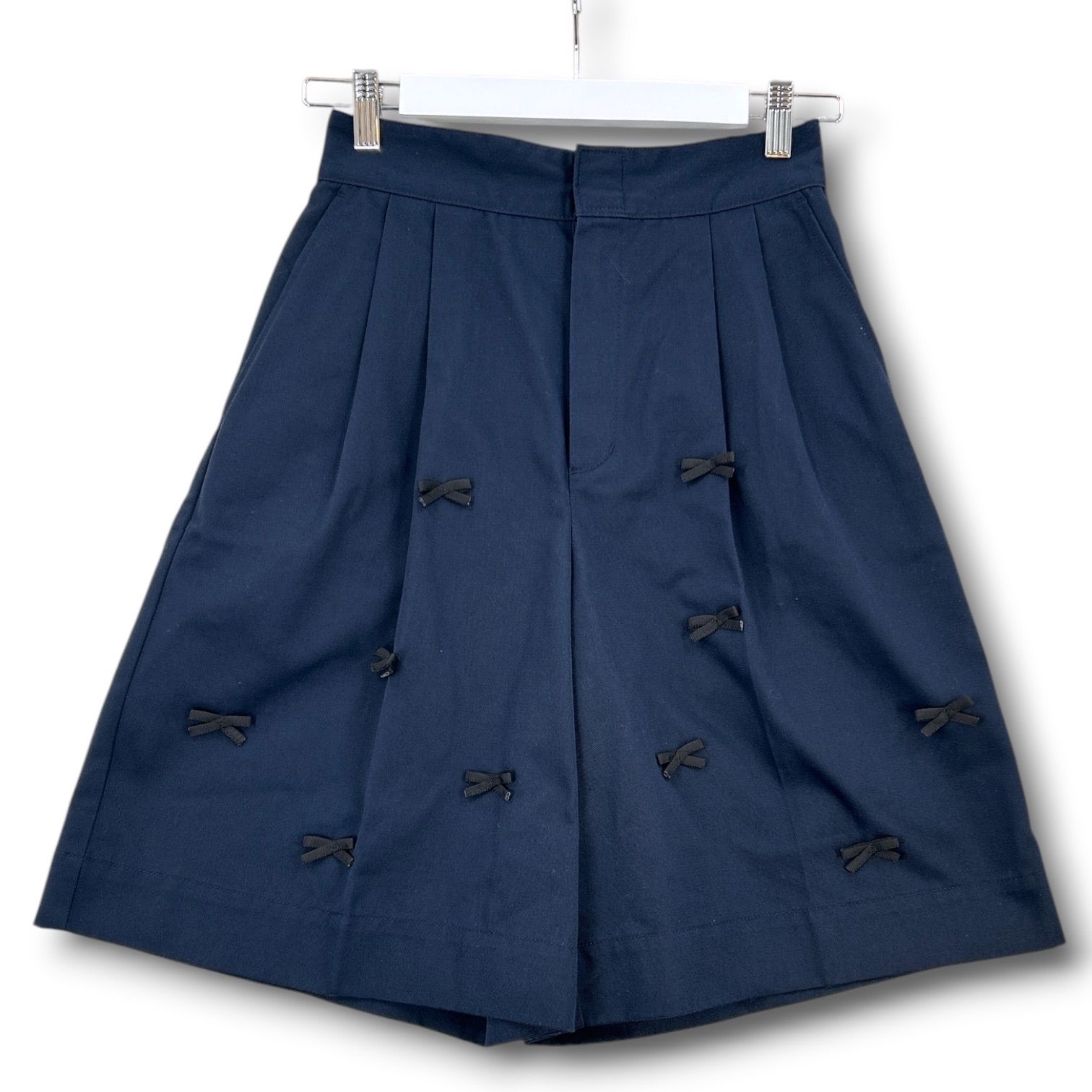 Dickies × MUVEIL ディッキーズ ミュベール リボンハーフパンツ タックパンツ チノパン ウエストゴム 紺色 ネイビー 36 レディース 夏 ゴーゴー古着マルイ北千住店 20 No.2281