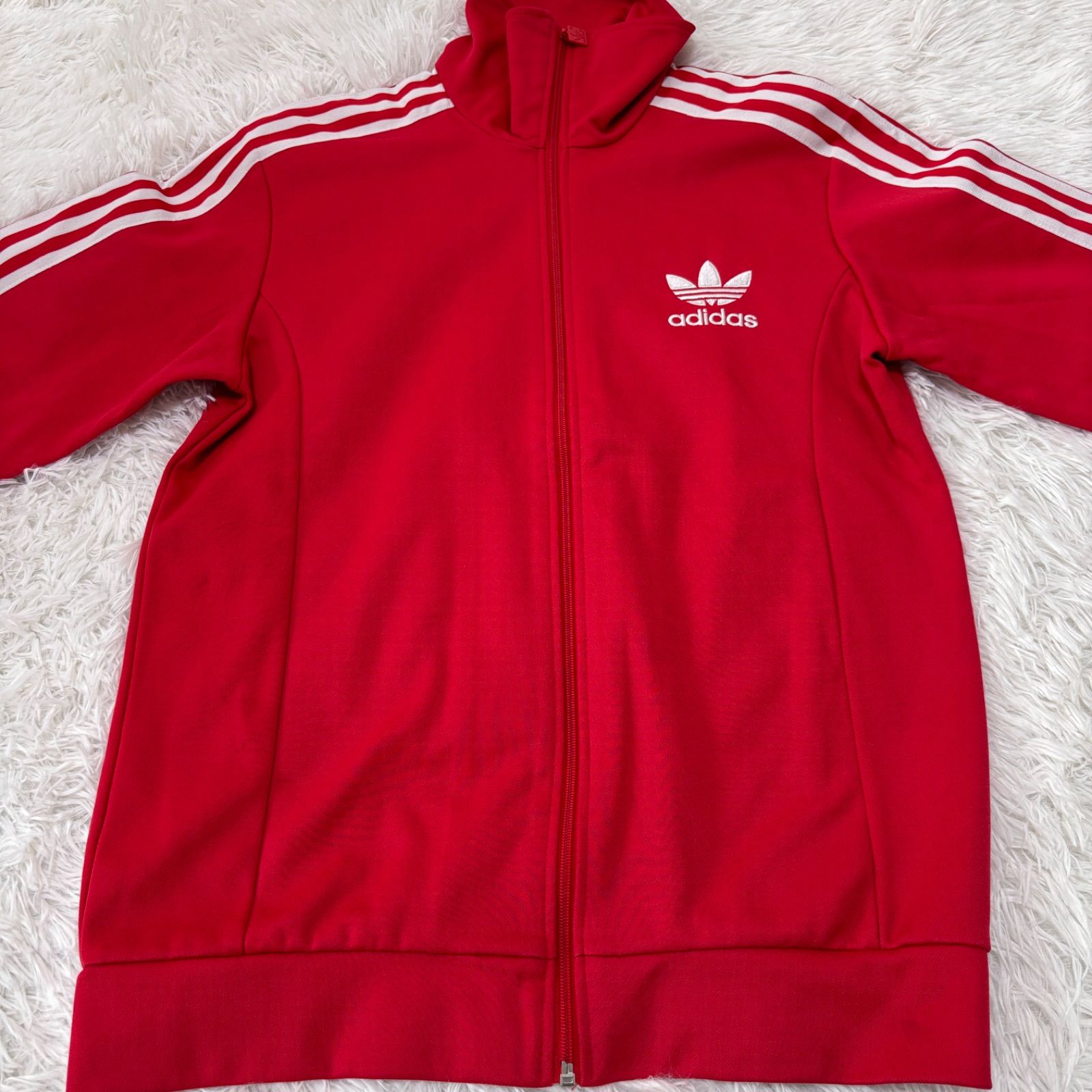 古着 adidas アディダス トラックジャケット スリーストライプス レッド 261-1140