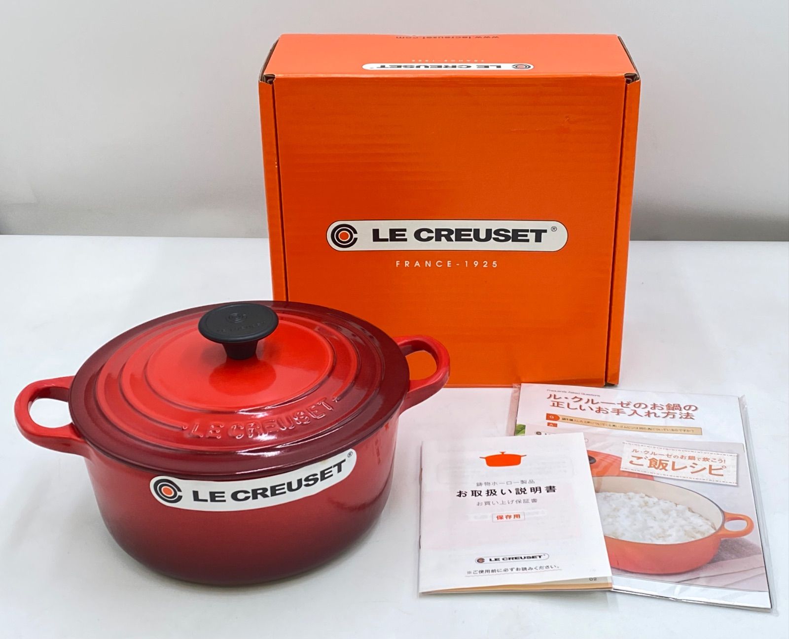 LE CREUSET ルクルーゼ シグニチャー ココット・ロンド チェリーレッド 18㎝ 未使用品