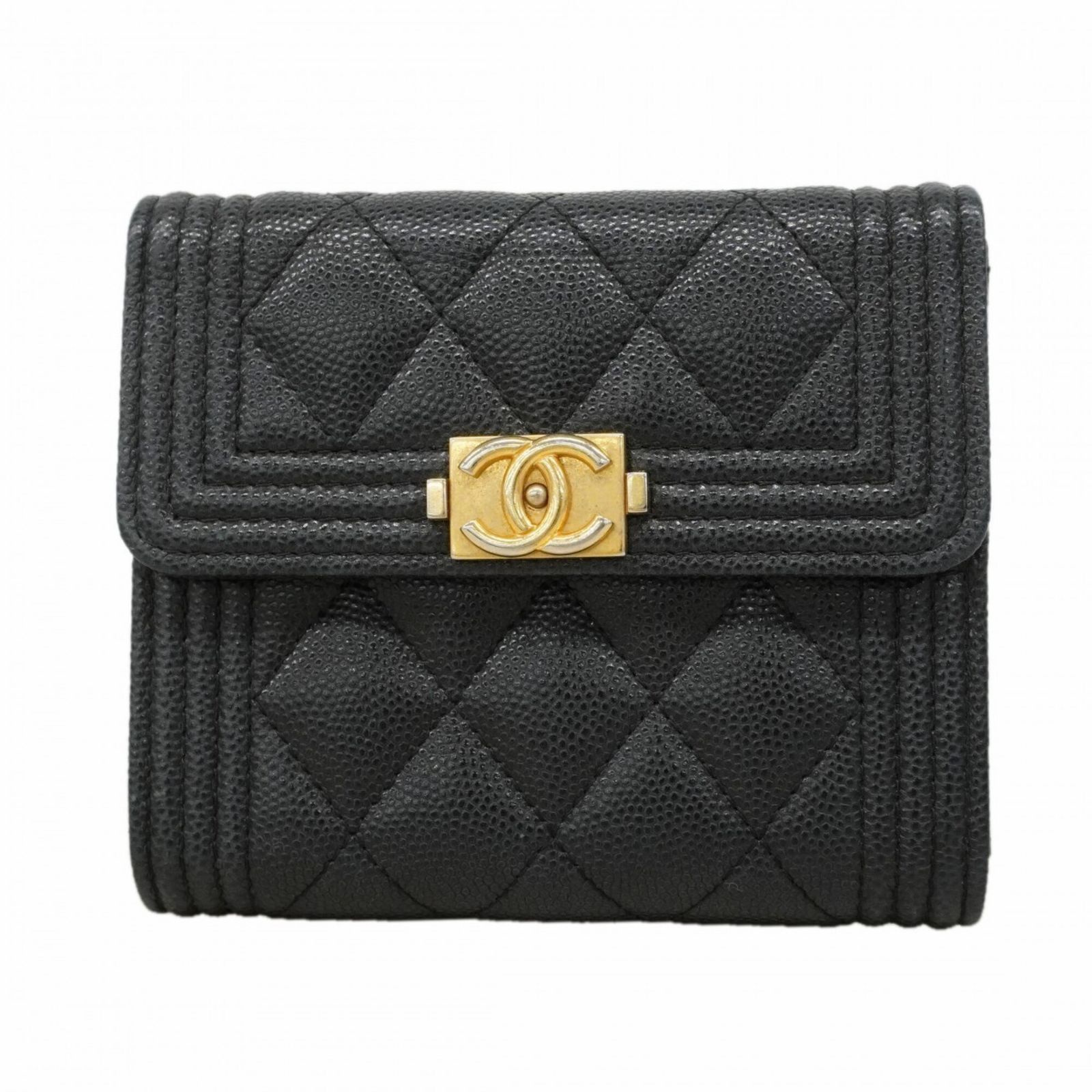 シャネル(Chanel) シャネル 財布 ボーイシャネル キャビアスキン ブラック レディース P2868485