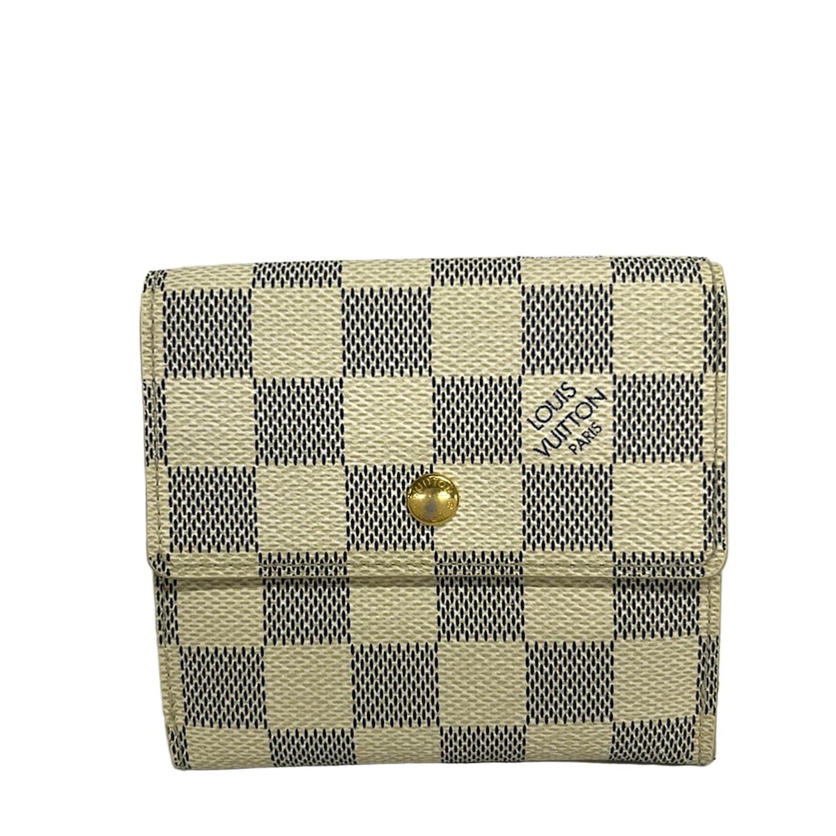 LOUIS VUITTON(ルイヴィトン) Wホック財布 ダミエ ポルトフォイユエリーズ N61733 アズール イニシャル刻印