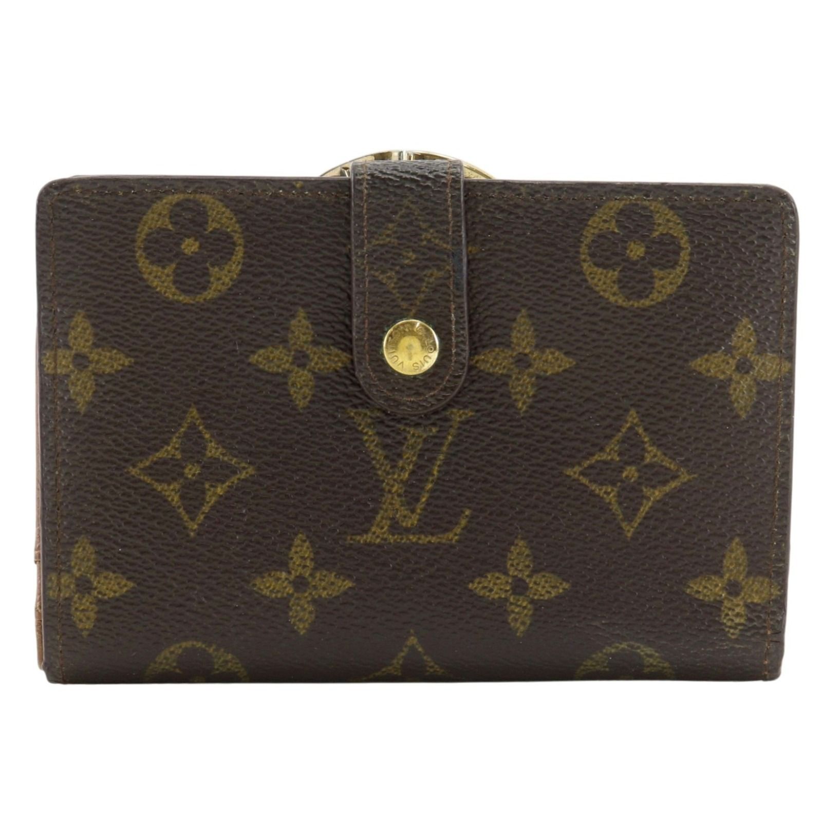 【LOUIS VUITTON】ルイ・ヴィトン ポルトフォイユ・ヴィエノワ M61674 モノグラムキャンバス 茶 MI0968 レディース 二つ折り財布