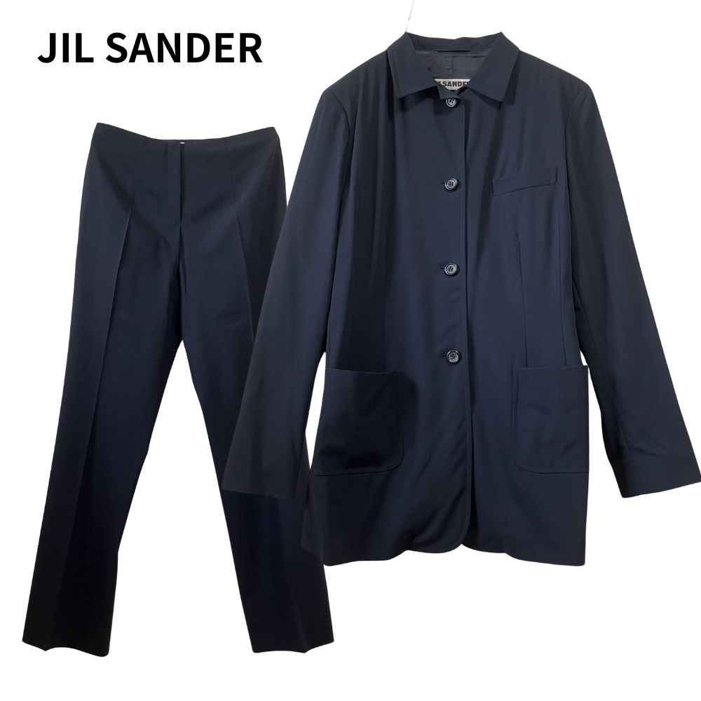 JIL SANDER ジルサンダー ドイツ製 ヴァージンウール セットアップ ネイビー 14,850円