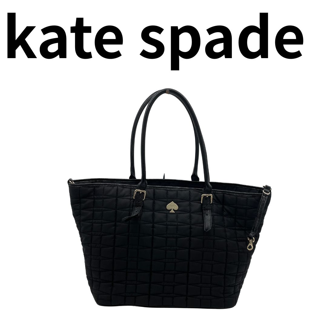 kate spade new york ケイトスペード トートバッグ キルティング ナイロン ブラック 肩掛け A4可
