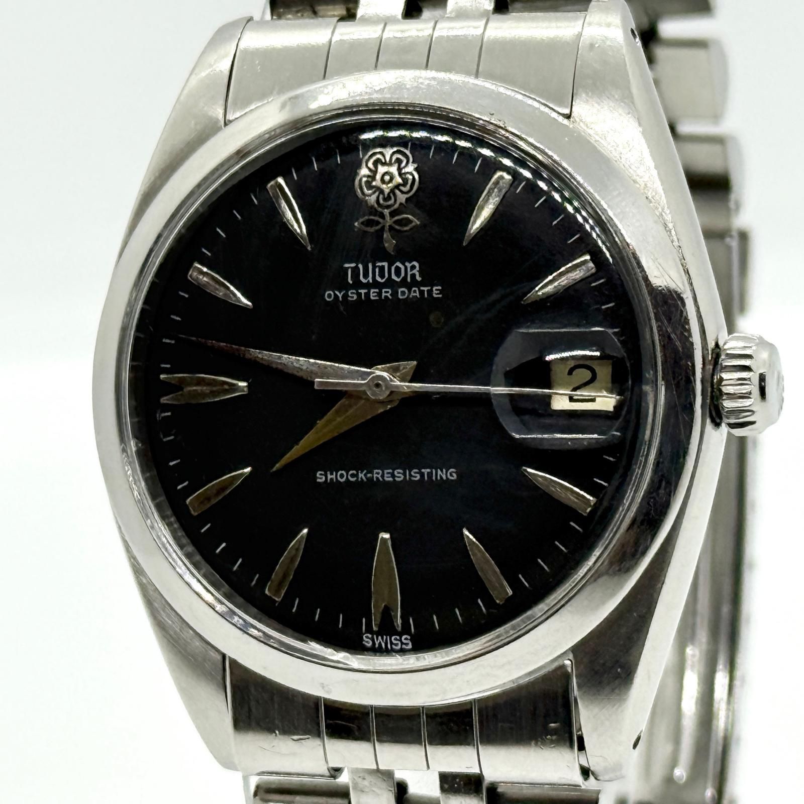 tuder oyster デカ薔薇　バラ　自動巻き　黒 TUDOR チュードル オイスター デイト デカバラ 7962 431728 ブラック