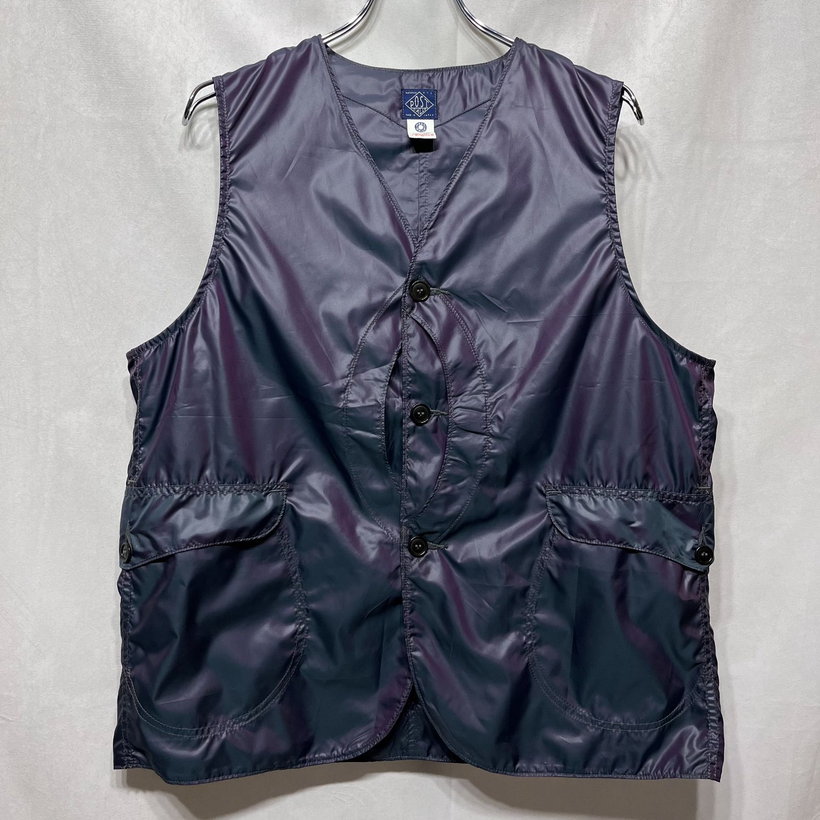 POST O'ALLS OVERALLS ポストオーバーオールズ ● 22SS Royal Traveler iridescent navy 玉虫カラーロイヤルトラベラーベスト