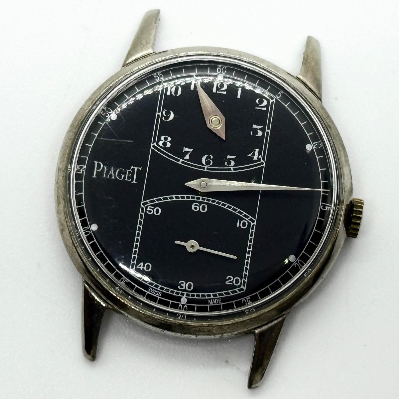 PIAGET ピアジェ レギュレーター ブラック 手巻き メンズ ヴィンテージ 腕時計 稼働品