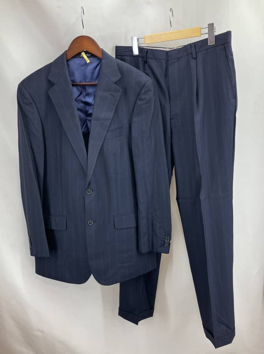 ★ SAVILE ROW サヴィルロウ H17S4241 スーツ セットアップ ストライプ L-LL ネイビー 通年